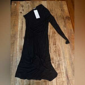 AquaVita Black Long Sleeve stretch midi  dress Made in Italy XL NEW tags NWT